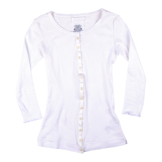 MARITHÉ+FRANÇOIS GIRBAUD Ribbed Button-Front Long Sleeve Top