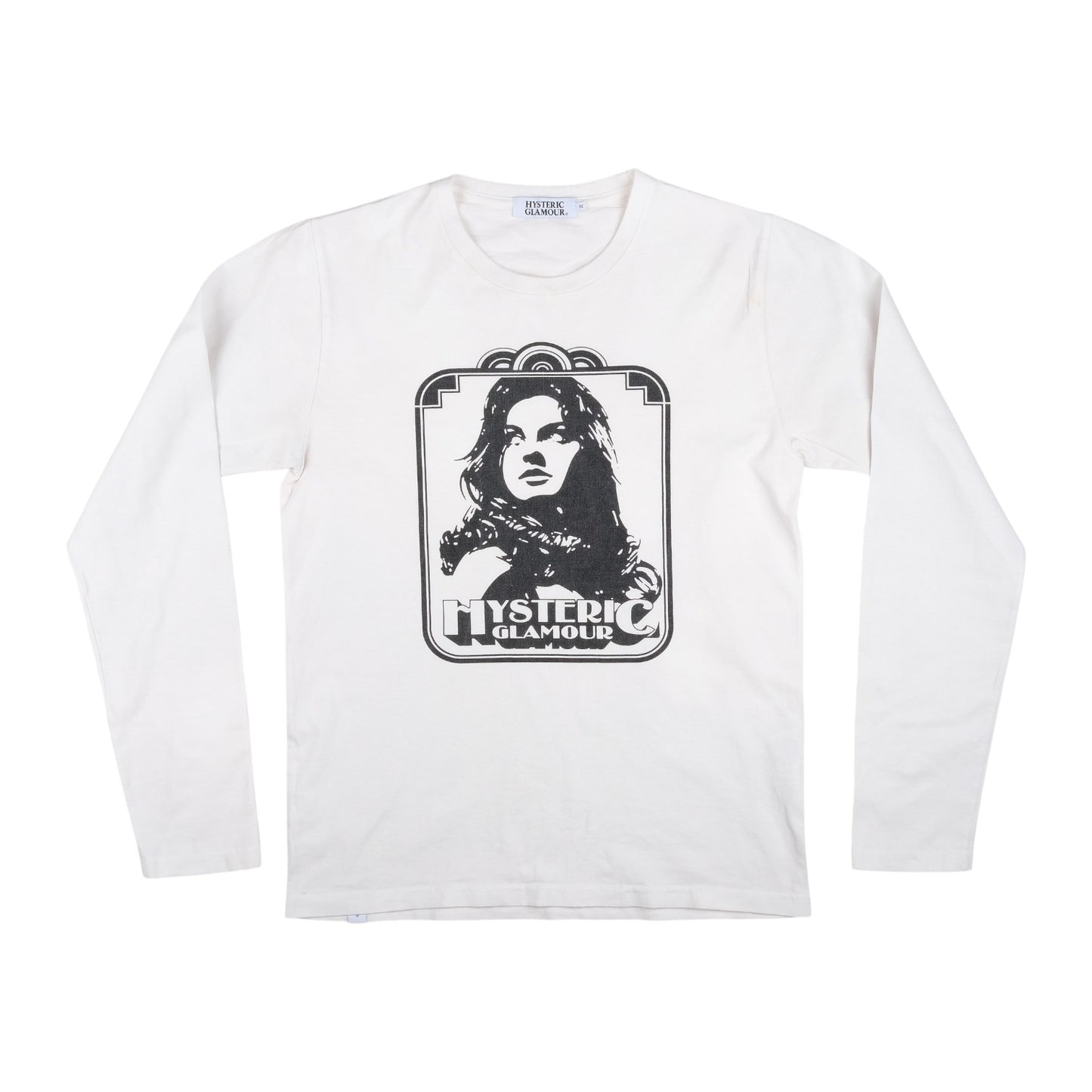Hysteric Glamour Portrait Graphic Long Sleeve White Tee