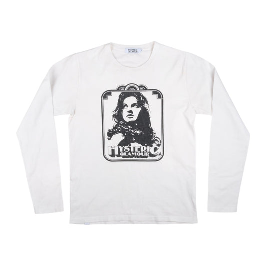 Hysteric Glamour Portrait Graphic Long Sleeve White Tee