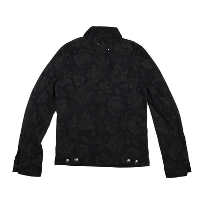 roarguns Floral Jacquard Black Jacket