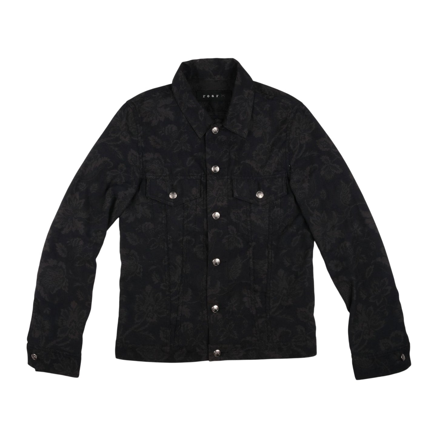 roarguns Floral Jacquard Black Jacket