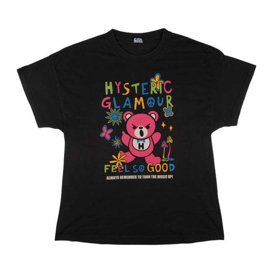 Hysteric Glamour "Feel So Good" Bear Graphic Black Tee