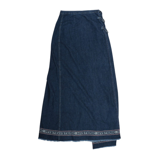 Hysteric Glamour Logo Band Denim Skirt Dark Wash