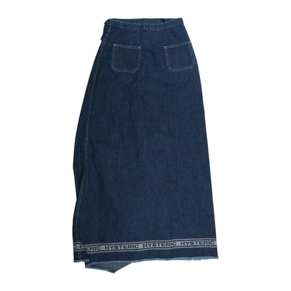 Hysteric Glamour Logo Band Denim Skirt Dark Wash