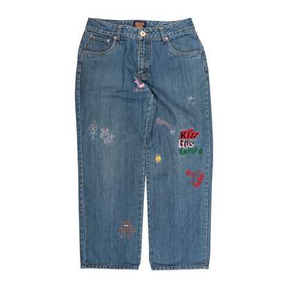 W&LT Puk Puk Embroidered Denim Jeans