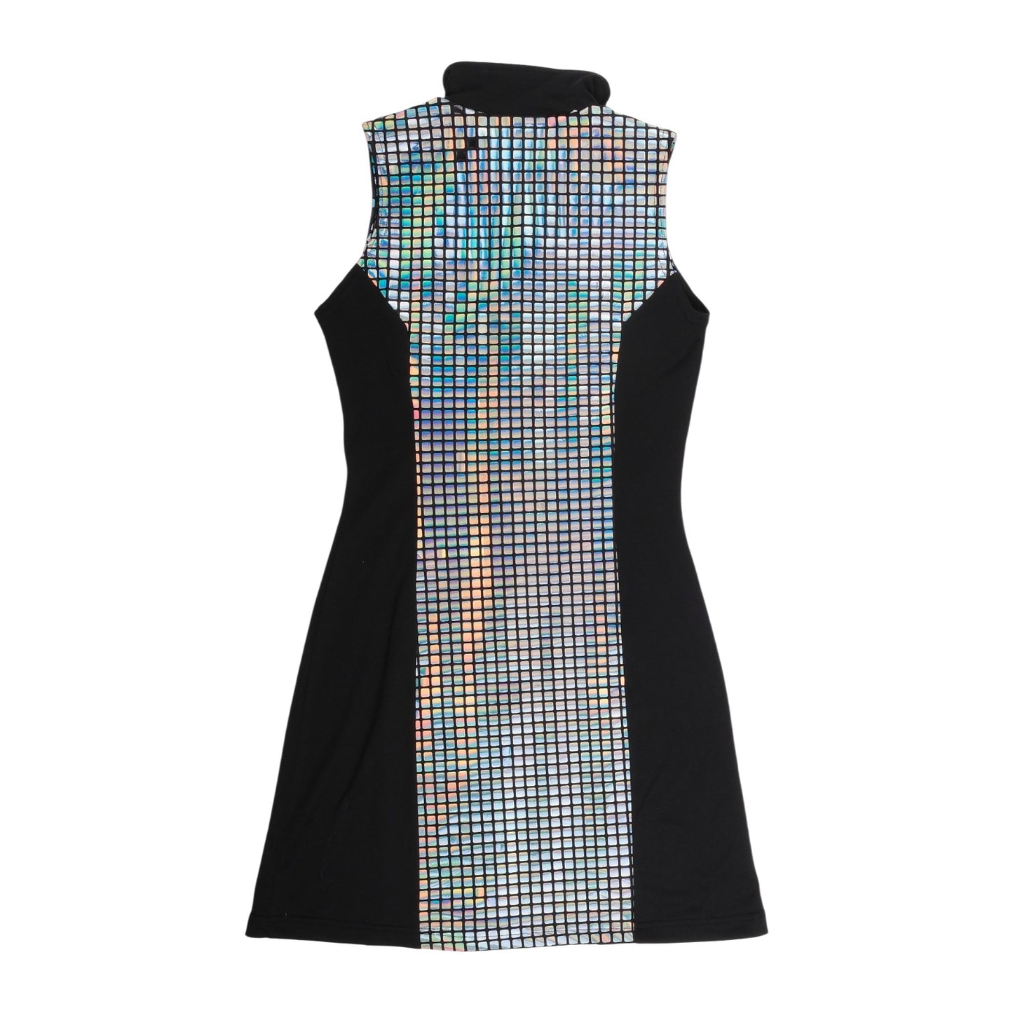 FÖTUS Holographic Disco Grid Mini Dress