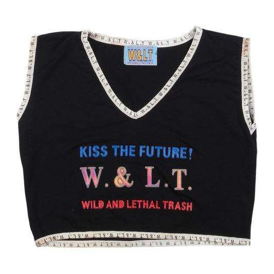 W&LT Multicolour 3D Kiss The Future Cropped Vest