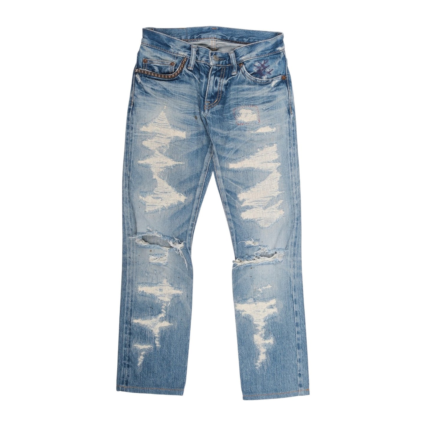 Hysteric Glamour Heavy Distressed Blue Jeans