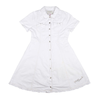 Mezzo Piano Bow Pocket White Denim Dress