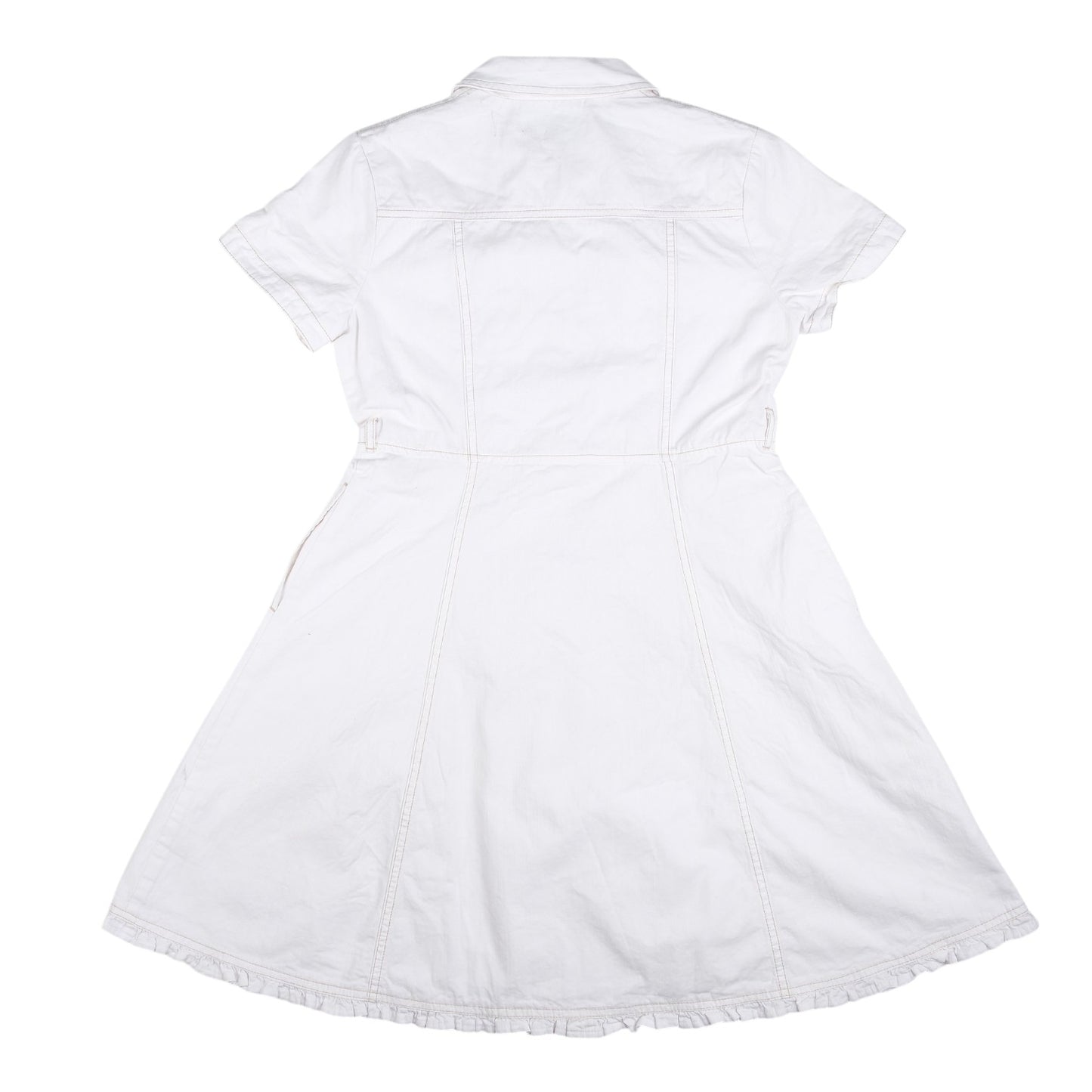 Mezzo Piano Bow Pocket White Denim Dress