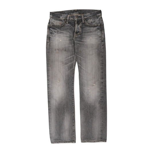 Hysteric Glamour Straight Leg Grey Distressed Jeans