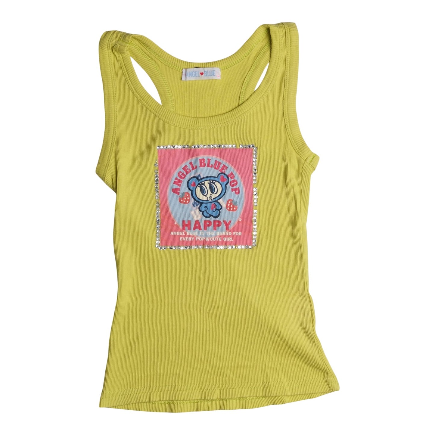 Angel Blue "Pop Happy" Rhinestone Racerback Tank Top