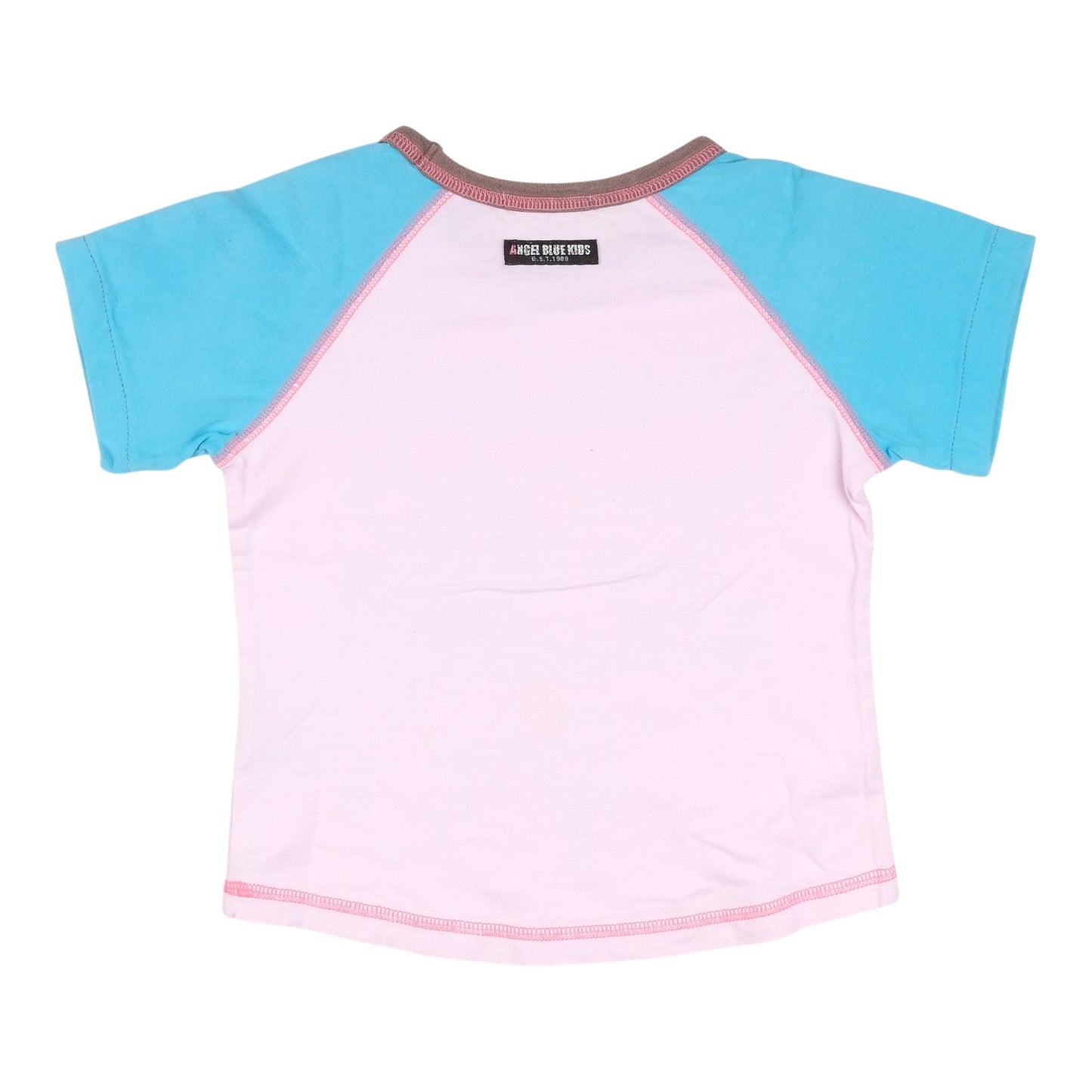 Angel Blue Kids "Happy Smile" Graphic Raglan Tee Pink