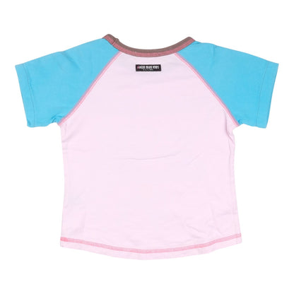 Angel Blue Kids "Happy Smile" Graphic Raglan Tee Pink