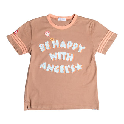 Angel Blue "Be Happy With Angel's" Brown Tee