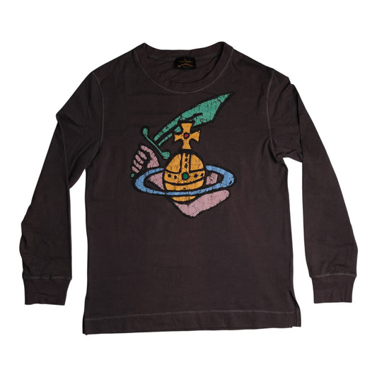 Vivienne Westwood Anglomania "Chipped Orb" Grey Long Sleeve