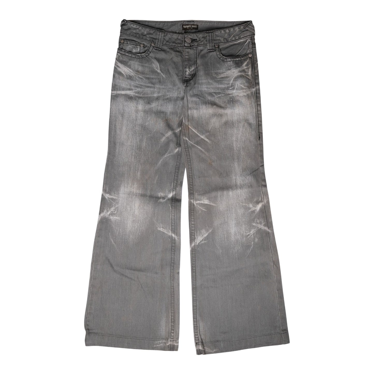 Tornado Mart Femme Stonewash Wide-Leg Grey Jeans