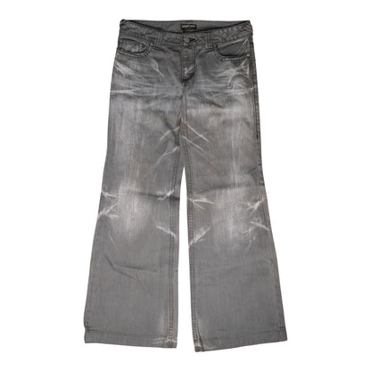 Tornado Mart Femme Stonewash Wide-Leg Grey Jeans