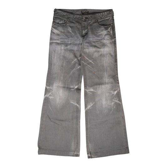 Tornado Mart Femme Stonewash Wide-Leg Grey Jeans