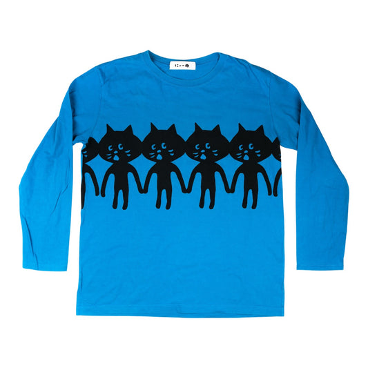 Né-net Blue "Connected Cats" Long-sleeve