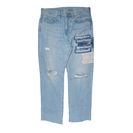 Hysteric Glamour Distressed Patchwork Light Blue Jeans