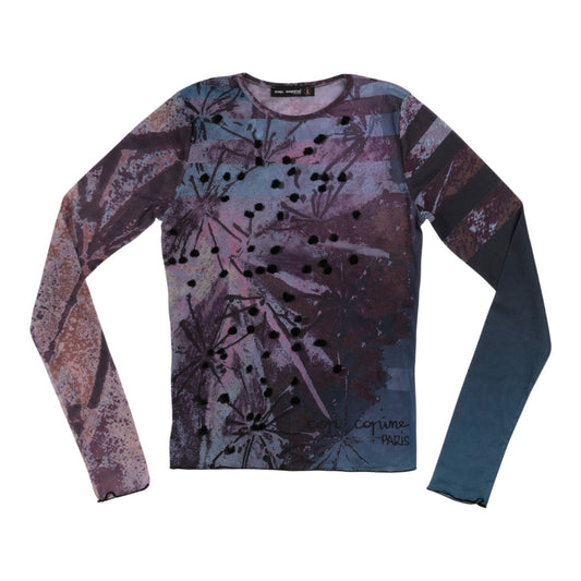 Cop.Copine Paris Textured Mesh Long Sleeve Top