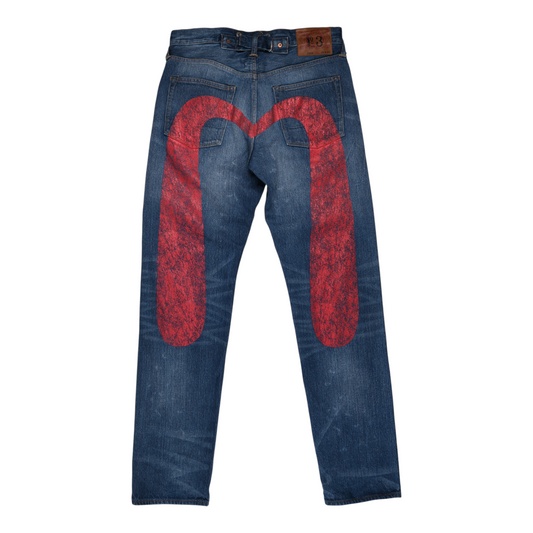 Evisu Lot 2000 No.3 Jeans - Red Daicock Paint