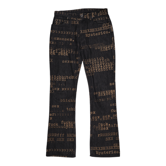 Hysteric Glamour SS99 “Typewriter” Flared Jeans