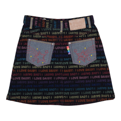 Daisy Lovers “I LOVE DAISY!” Rainbow Denim Skirt