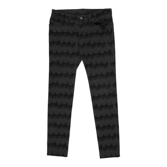 Hysteric Glamour All-Over Skull Print Skinny Jeans – Black