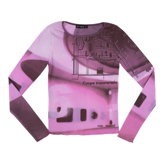 Cop.Copine “Coupe Transversale” Mesh Long Sleeve Top