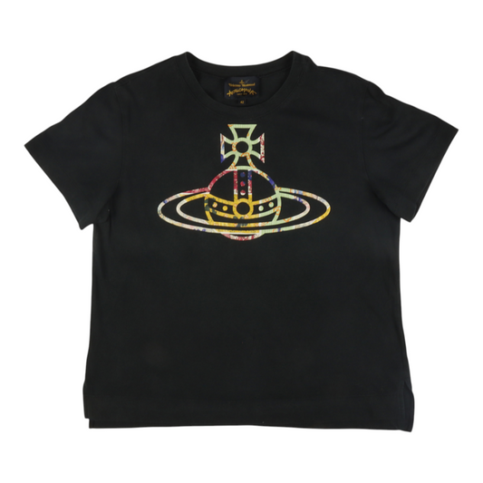 Vivienne Westwood Anglomania Multicolored Orb Logo T-Shirt – Black