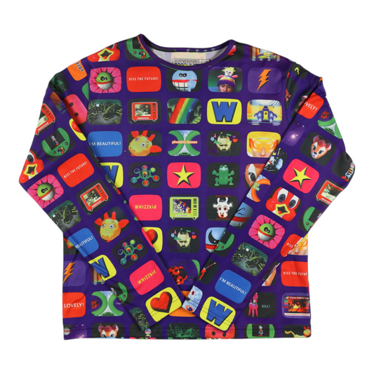 W&LT “Kiss the Future” All-Over TV Screen Long Sleeve Shirt