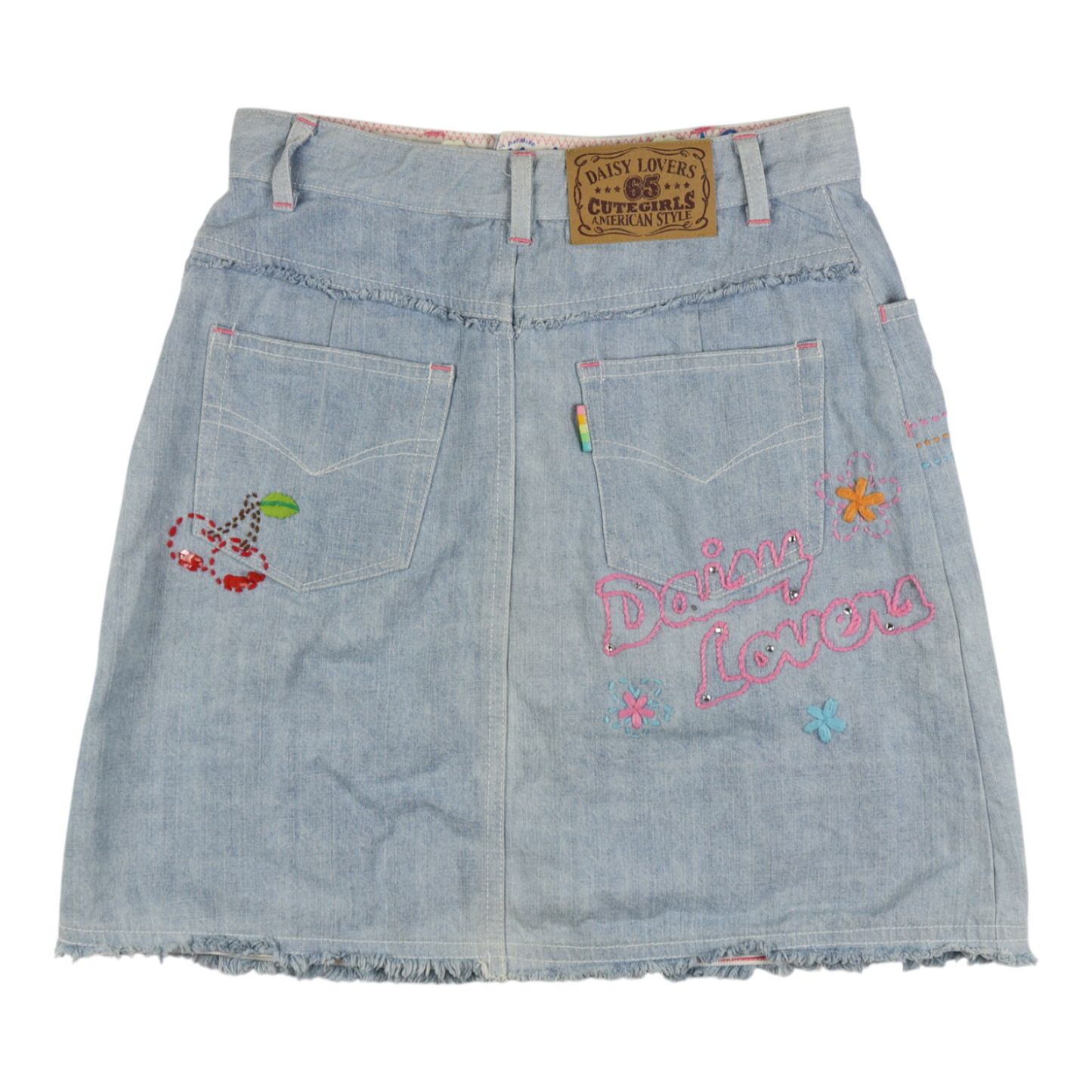Daisy Lovers Embroidered Denim Skirt