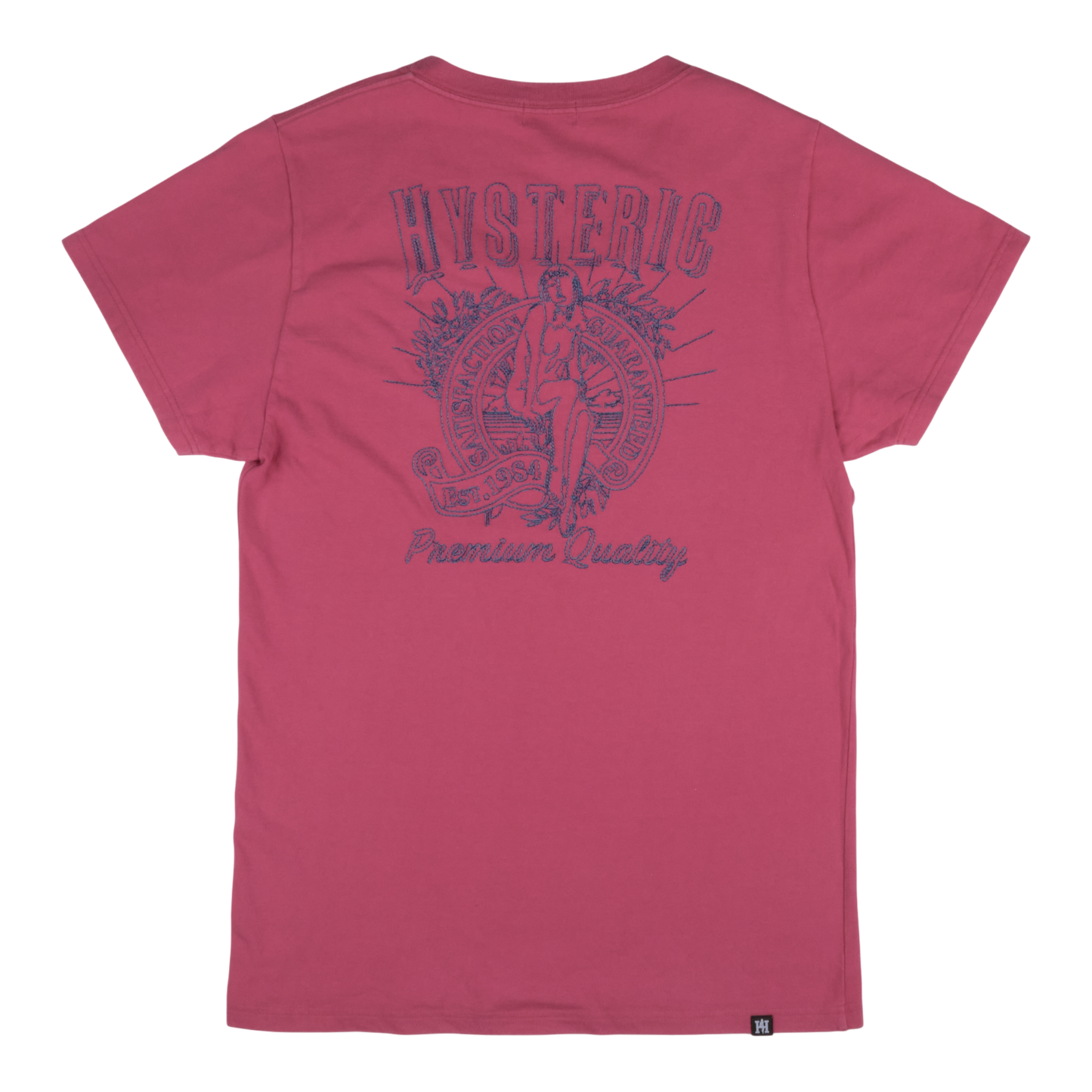 Hysteric Glamour Premium Quality Embroidered Magenta Tee