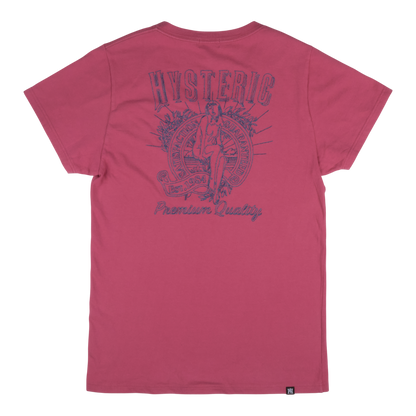 Hysteric Glamour Premium Quality Embroidered Magenta Tee