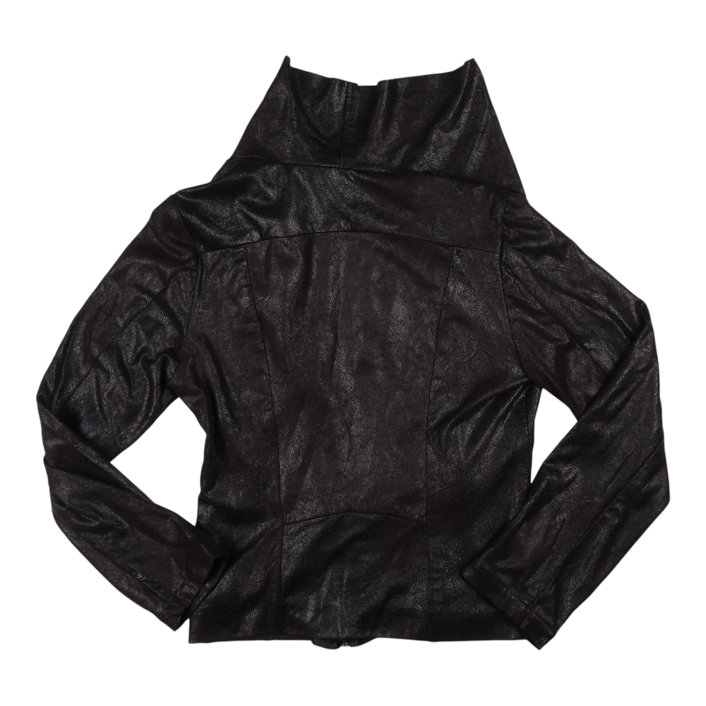 White Closet Black Metallic Zip-Up Jacket