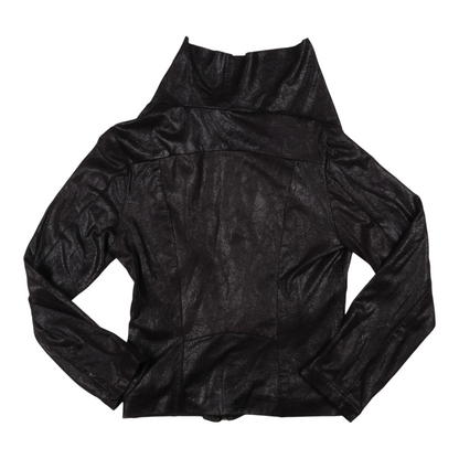 White Closet Black Metallic Zip-Up Jacket