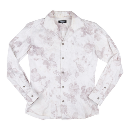 Tornado Mart Floral Rose Print Button-Up Shirt