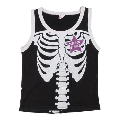 Shisky "Skelton Shisky" Skeleton Print Tank Top Black