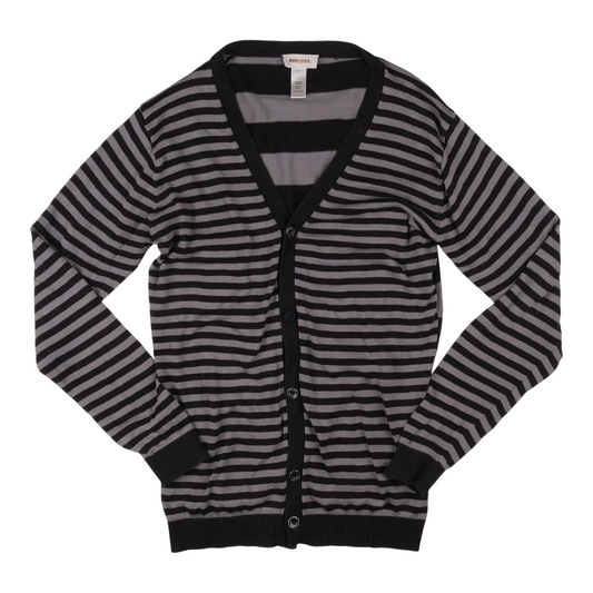 Diesel Striped Cardigan Black Grey