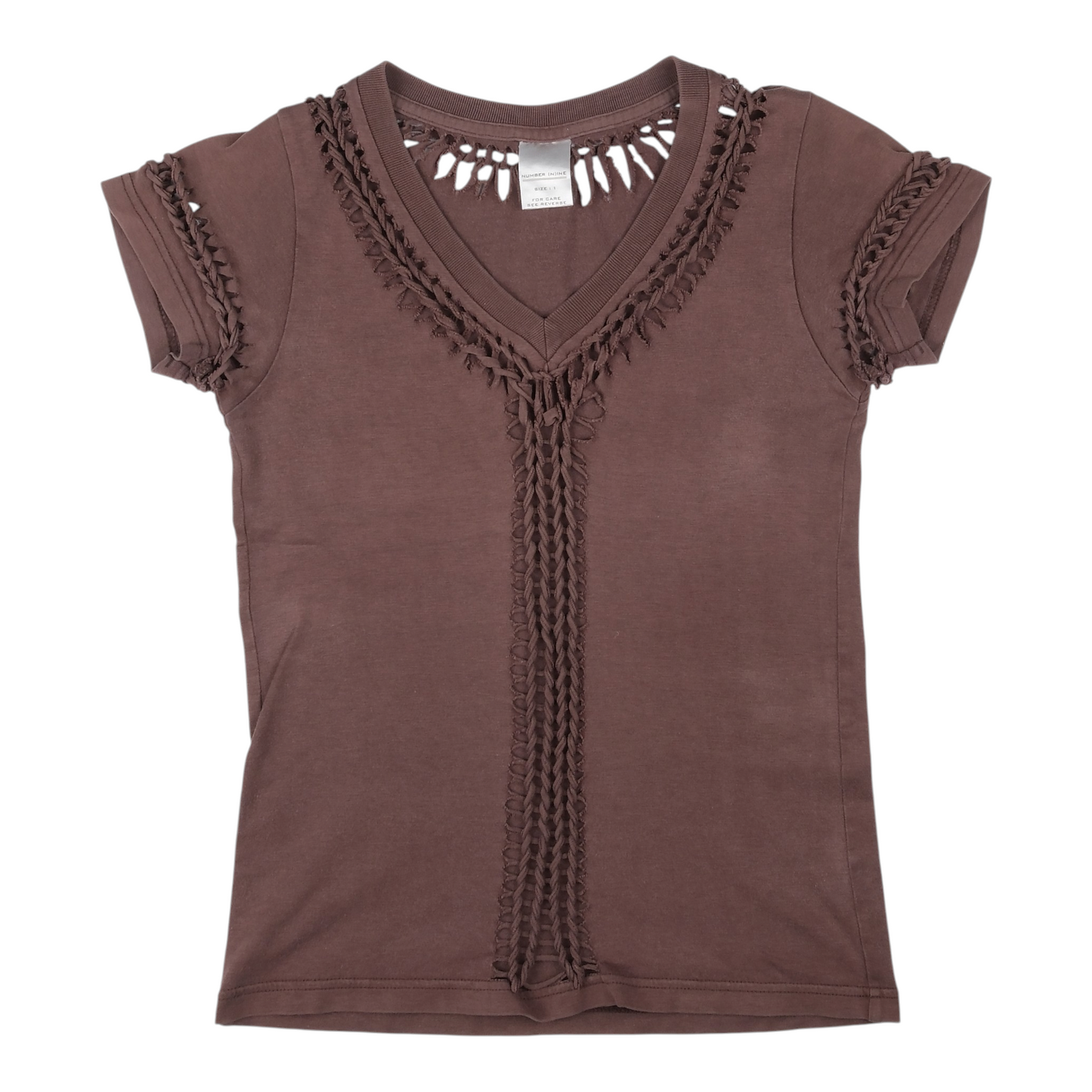Number (N)ine AW02 "Nowhere Man" Braided Lace Up Tee