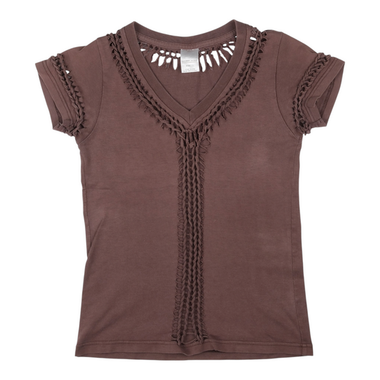Number (N)ine AW02 "Nowhere Man" Braided Lace Up Tee