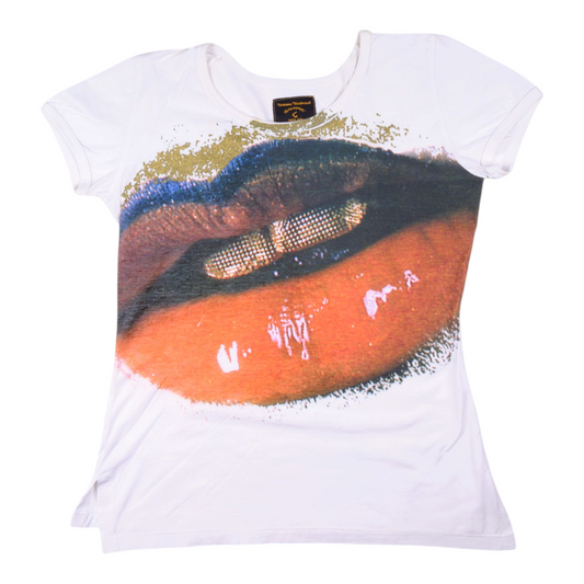 Vivienne Westwood Anglomania Lips White Tee