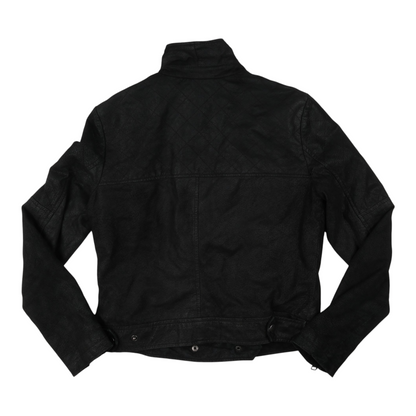 Just Jeans Genuine Leather Black Cropped Jacket