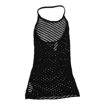 1017 Alyx 9SM Black Crochet Halter Mini Dress