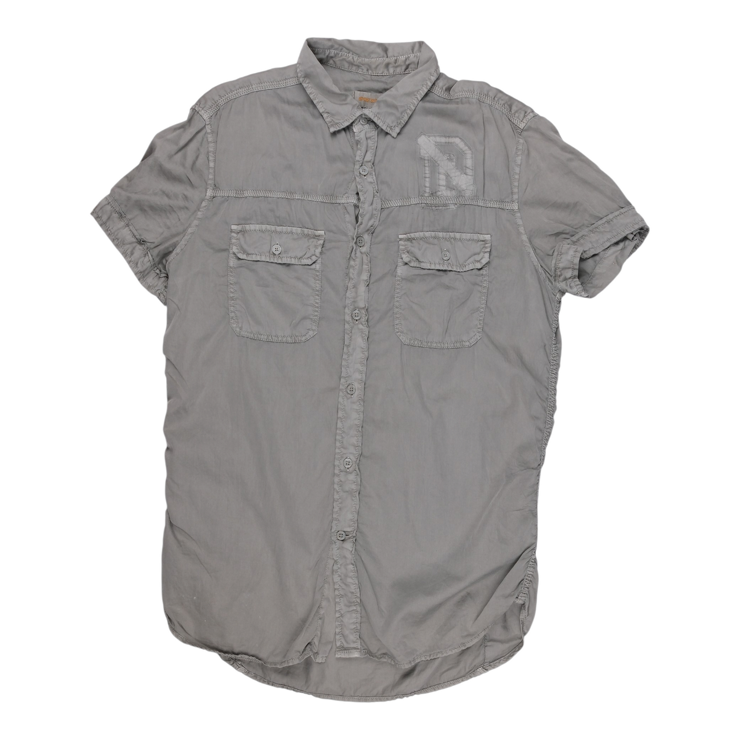 Diesel Grey Short Sleeve Shirt Dress