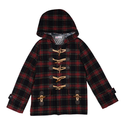 Né-Net Plaid Duffle Coat Red Black