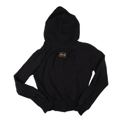 Dolce & Gabbana Black Cropped Hooded Jacket