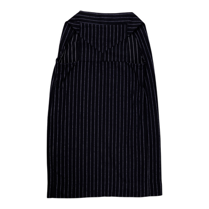 Bernhard Willhelm Keep It Unreal Pinstripe Cape-Back Dress